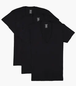 Essential Cotton Slim Fit Deep V-Neck T-Shirt 3-Pack