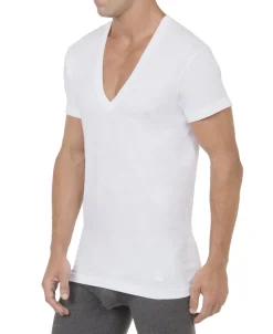 Essential Cotton Slim Fit Deep V-Neck T-Shirt 3-Pack